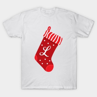 Christmas Stocking with the Letter L T-Shirt